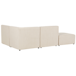 3-Sitzer Ecksofa Cord hellbeige linksseitig mit Ottomane LEMVIG