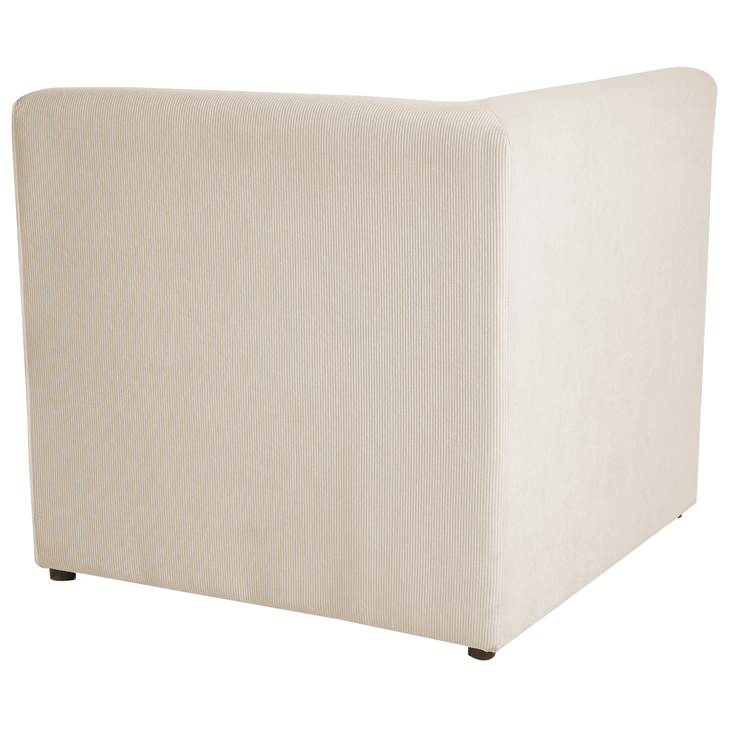 3-Sitzer Ecksofa Cord hellbeige linksseitig mit Ottomane LEMVIG
