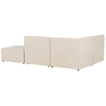 3-Sitzer Ecksofa Cord hellbeige rechtsseitig mit Ottomane LEMVIG