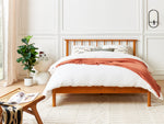 Bett mit Lattenrost Kiefernholz BARRET 140 x 200 cm Braun