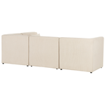 4-Sitzer Ecksofa Cord hellbeige linksseitig mit Ottomane LEMVIG