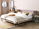 Bett mit Lattenrost Samtstoff ARETTE 180 x 200 cm Taupe