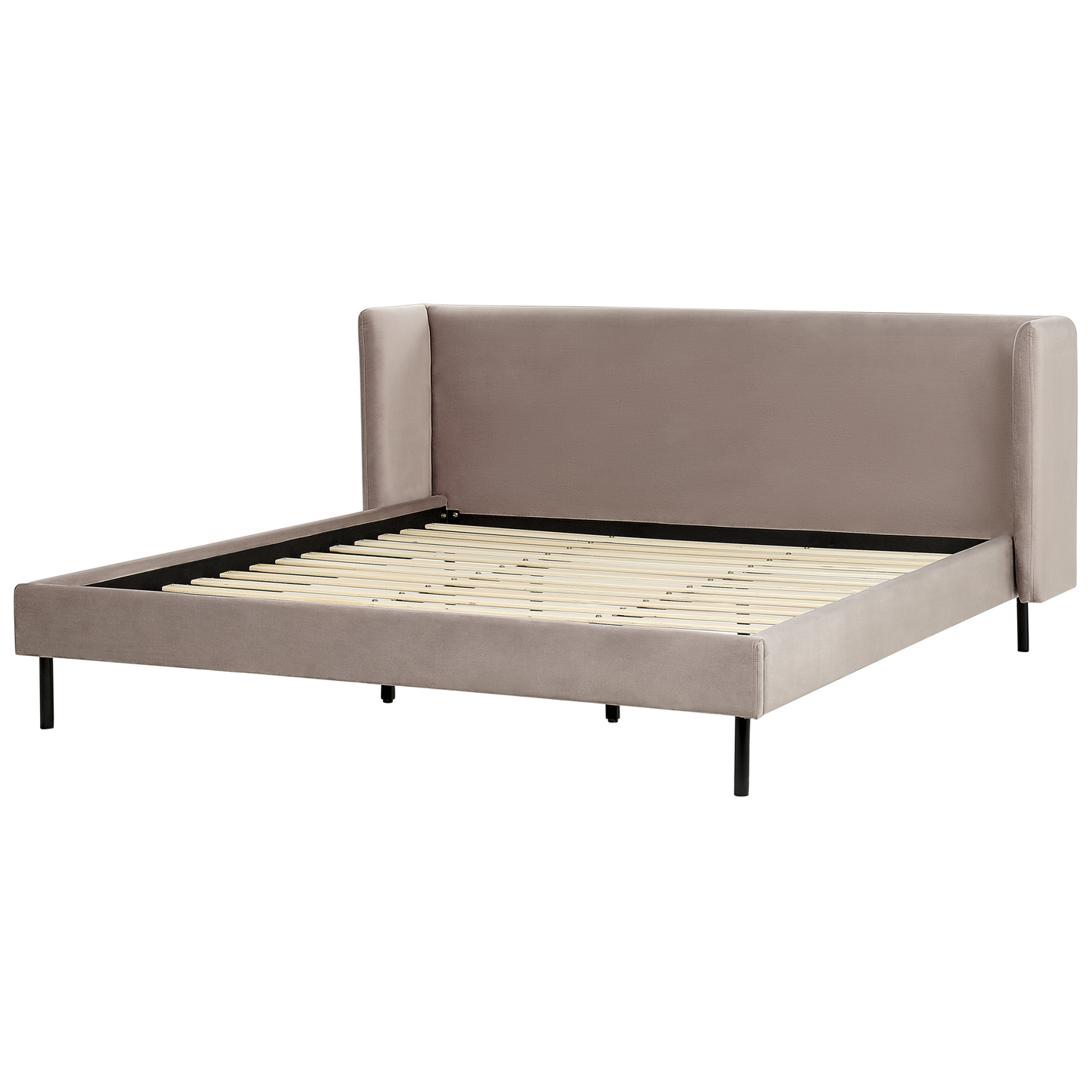 Bett mit Lattenrost Samtstoff ARETTE 180 x 200 cm Taupe