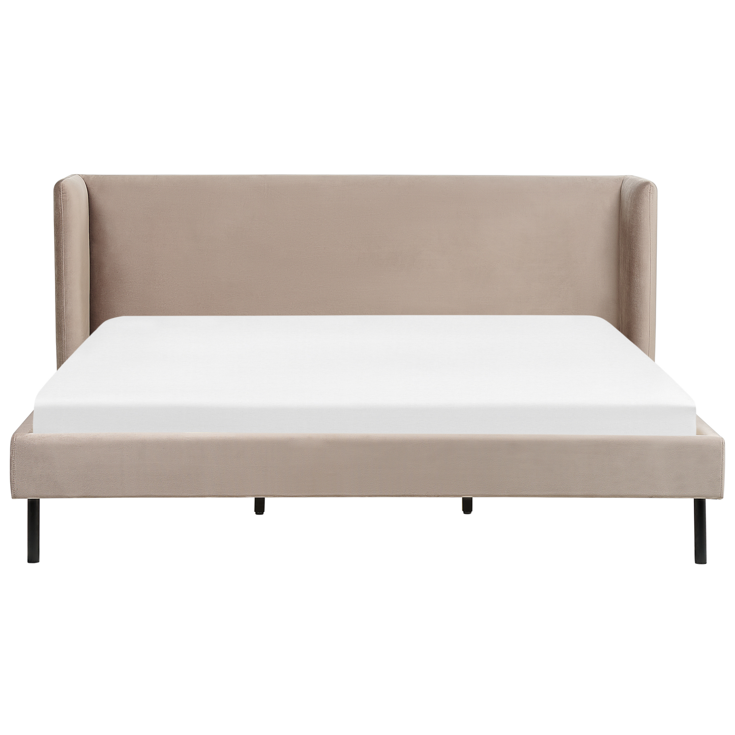 Bett mit Lattenrost Samtstoff ARETTE 180 x 200 cm Taupe