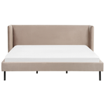 Bett mit Lattenrost Samtstoff ARETTE 180 x 200 cm Taupe