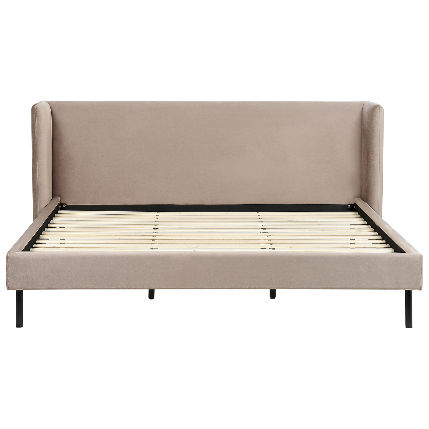 Bett mit Lattenrost Samtstoff ARETTE 180 x 200 cm Taupe