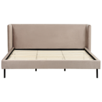Bett mit Lattenrost Samtstoff ARETTE 180 x 200 cm Taupe