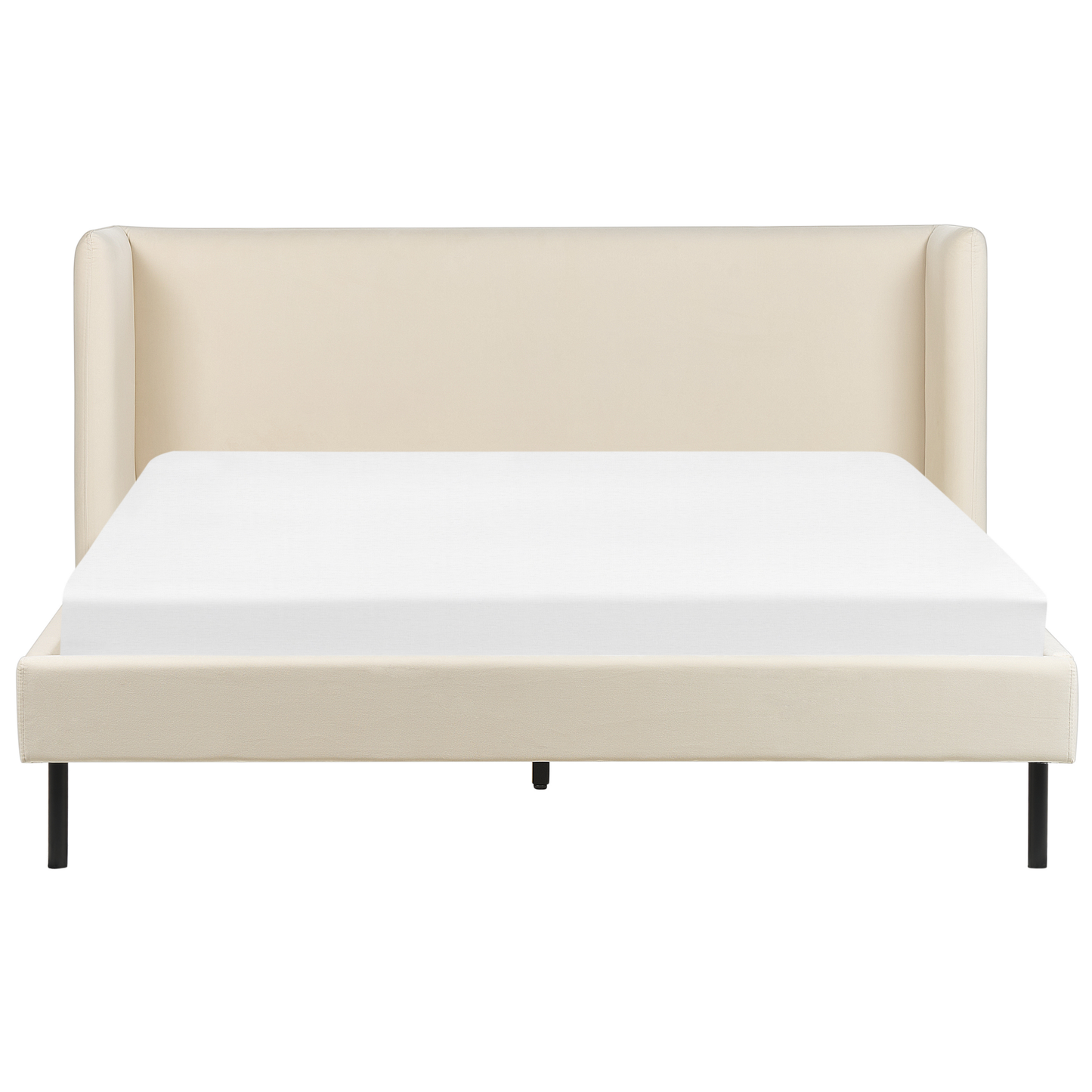 Bett mit Lattenrost Samtstoff ARETTE 160 x 200 cm Hellbeige