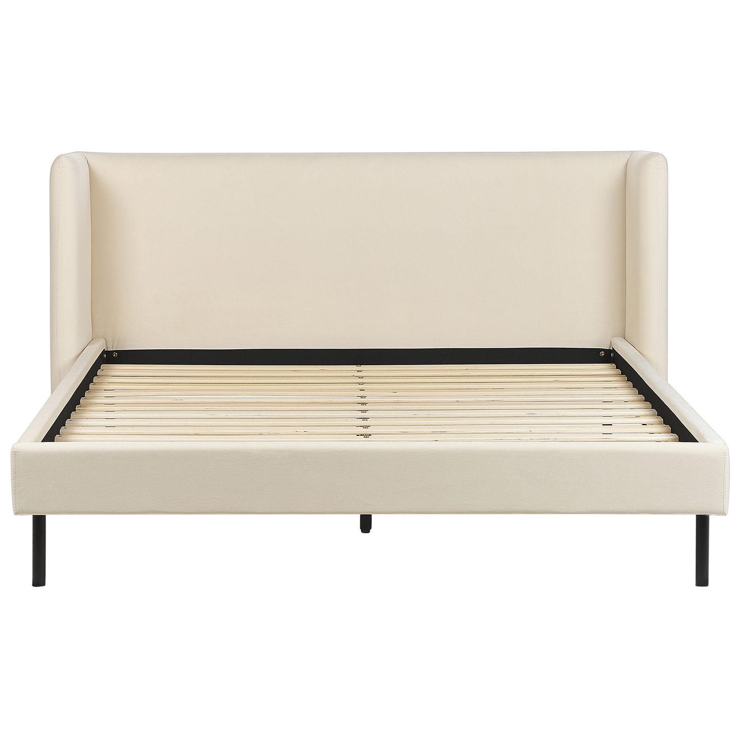 Bett mit Lattenrost Samtstoff ARETTE 160 x 200 cm Hellbeige