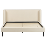 Bett mit Lattenrost Samtstoff ARETTE 160 x 200 cm Hellbeige