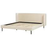 Bett mit Lattenrost Samtstoff ARETTE 180 x 200 cm Hellbeige