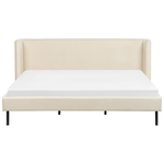 Bett mit Lattenrost Samtstoff ARETTE 180 x 200 cm Hellbeige