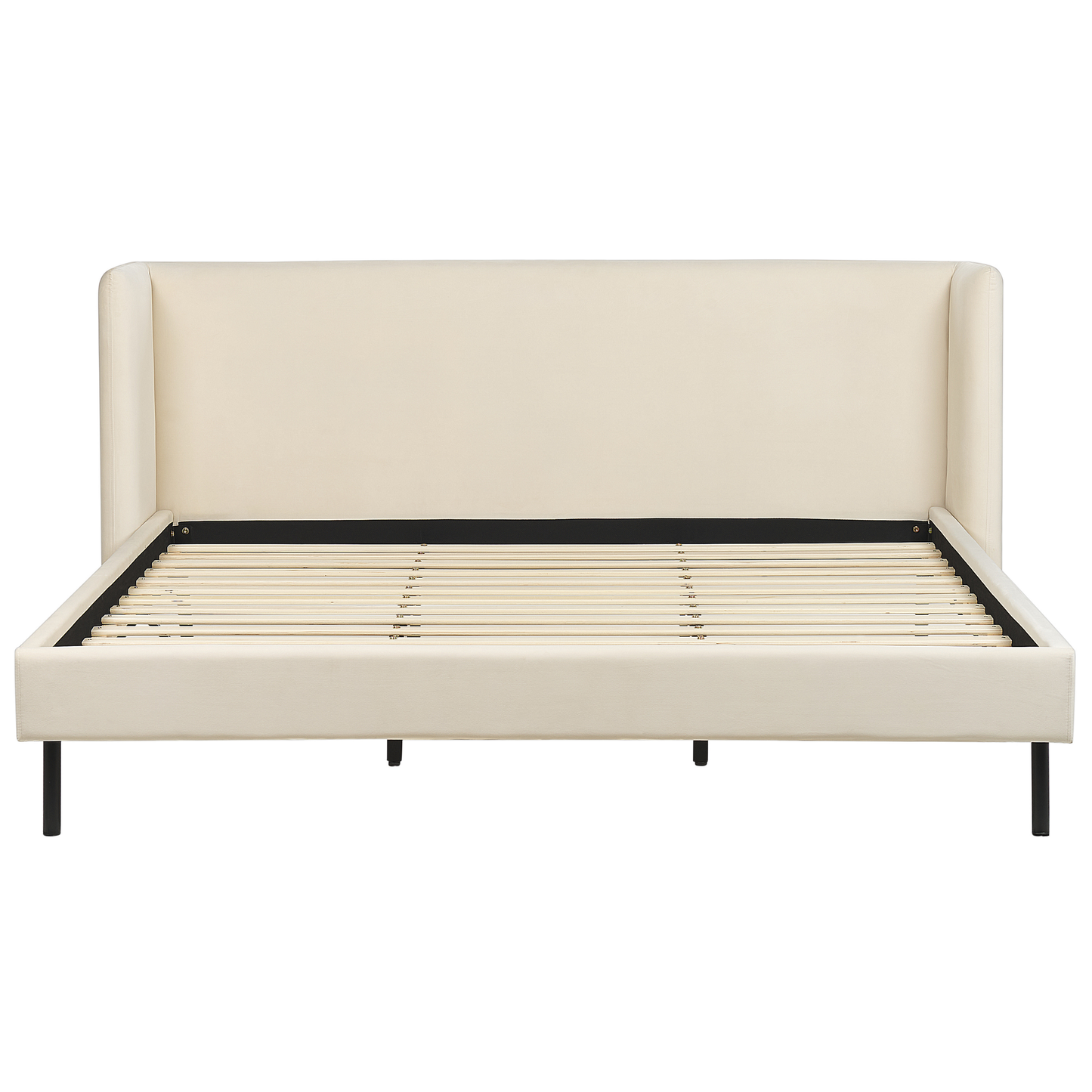 Bett mit Lattenrost Samtstoff ARETTE 180 x 200 cm Hellbeige