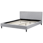 Bett mit Lattenrost Stoff FITOU 160 x 200 cm Hellgrau