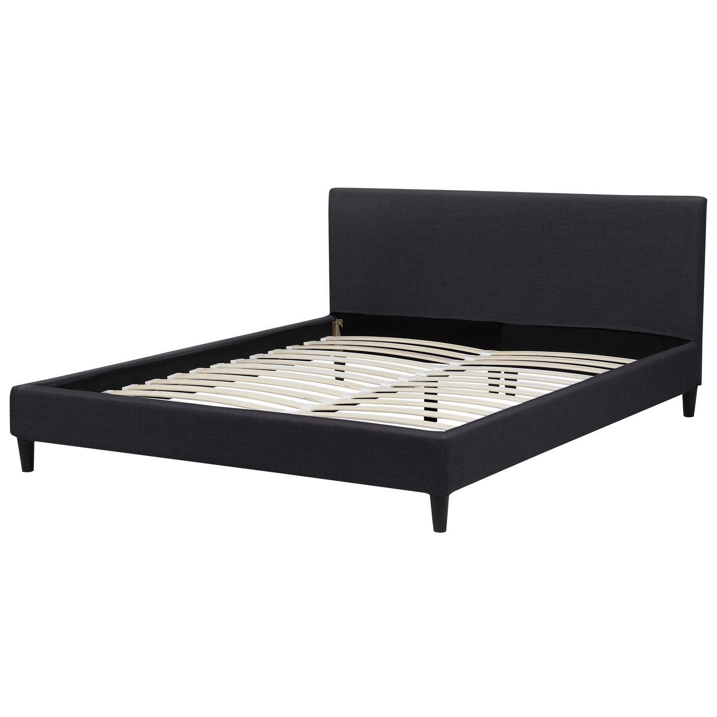 Bett mit Lattenrost Stoff FITOU 160 x 200 cm Schwarz