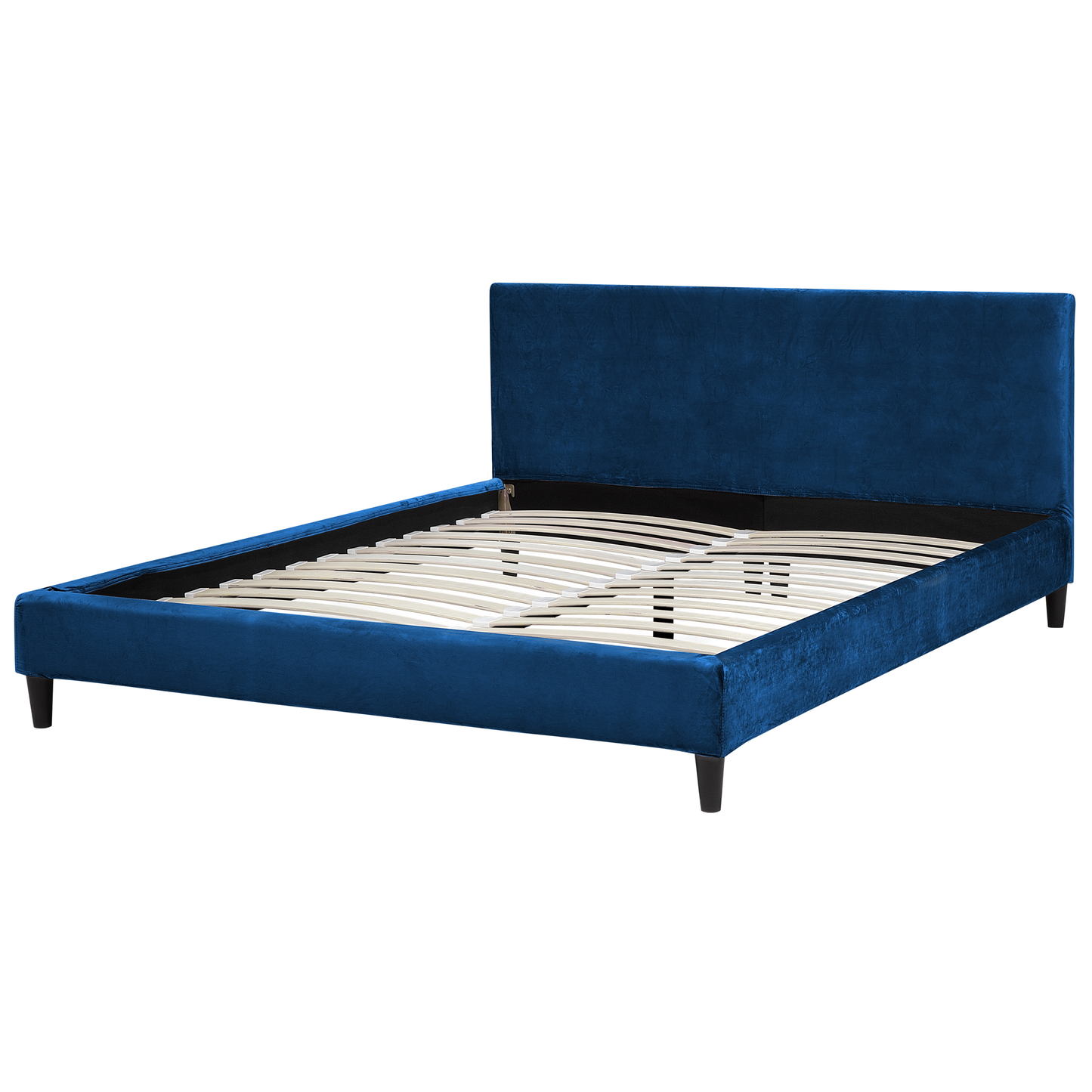 Bett mit Lattenrost Samtstoff FITOU 160 x 200 cm Dunkelblau