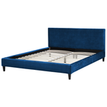 Bett mit Lattenrost Samtstoff FITOU 160 x 200 cm Dunkelblau