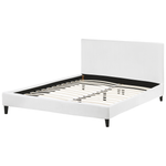 Bett mit Lattenrost Samtstoff FITOU 160 x 200 cm Weiss