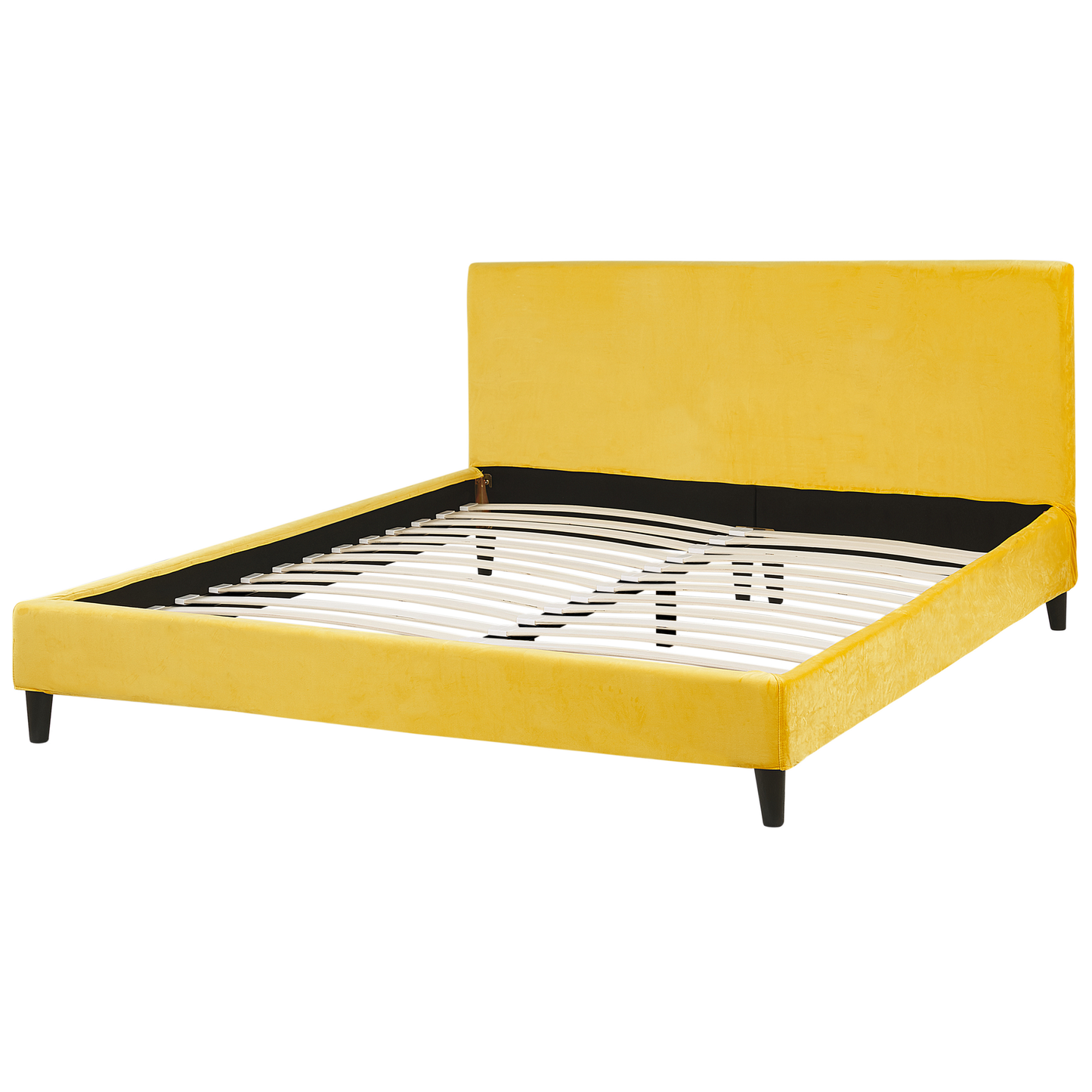 Bett mit Lattenrost Samtstoff FITOU 160 x 200 cm Gelb