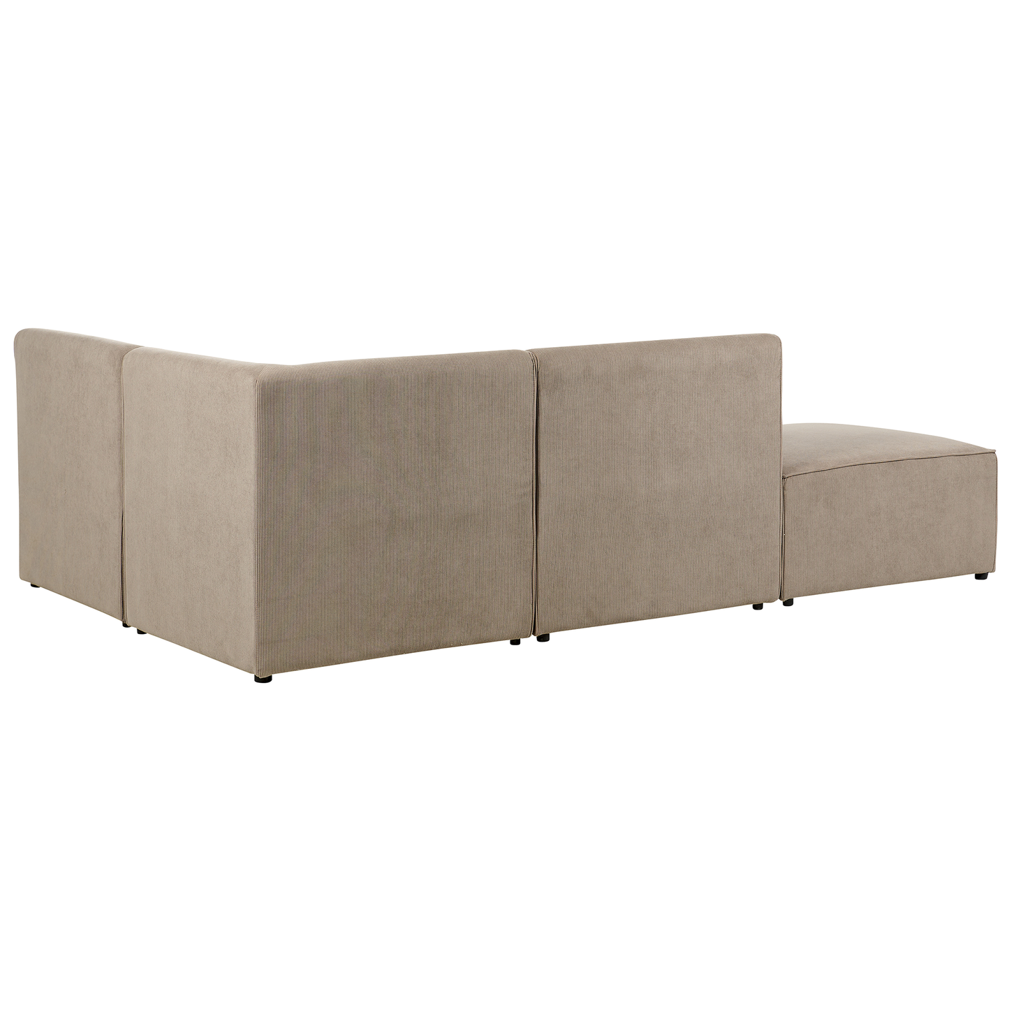 3-Sitzer Ecksofa Cord taupe linksseitig mit Ottomane LEMVIG