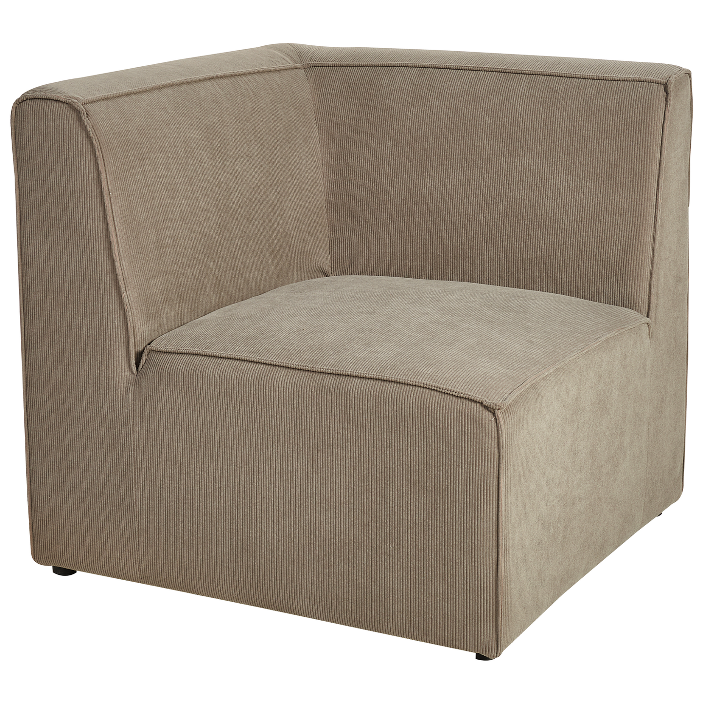 3-Sitzer Ecksofa Cord taupe linksseitig mit Ottomane LEMVIG