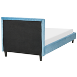 Bett mit Lattenrost Samtstoff FITOU 90 x 200 cm Hellblau