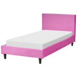 Bettrahmenbezug Samtstoff FITOU 90 x 200 cm Fuchsia