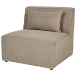 4-Sitzer Ecksofa Cord taupe rechtsseitig mit Ottomane LEMVIG