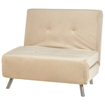 1-Sitzer Schlafsofa Samtstoff sandbeige / silber FARRIS