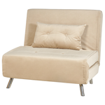 1-Sitzer Schlafsofa Samtstoff sandbeige / silber FARRIS