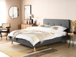 Bett mit Lattenrost Stoff RENNES II 160 x 200 cm Dunkelgrau