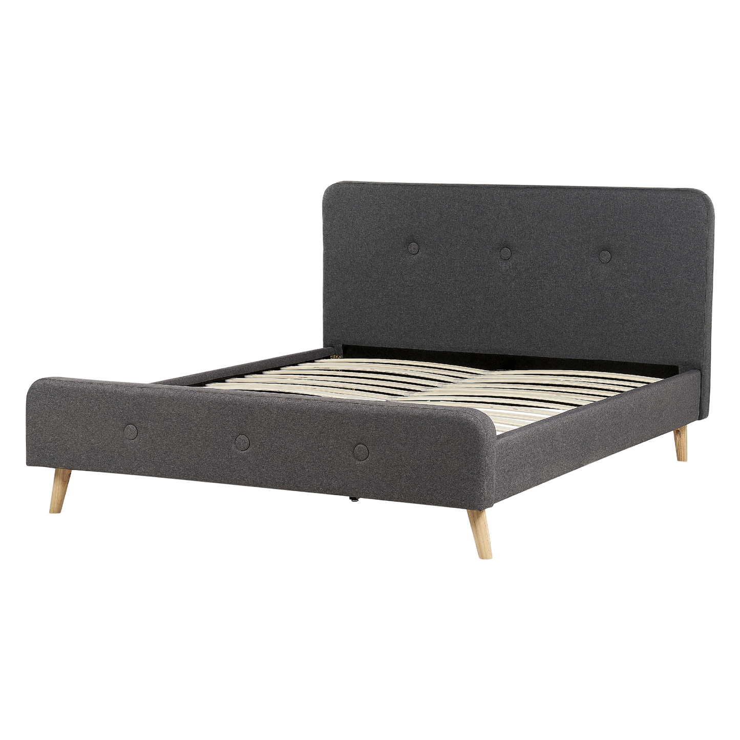 Bett mit Lattenrost Stoff RENNES II 160 x 200 cm Dunkelgrau