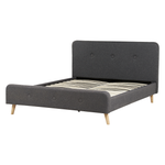 Bett mit Lattenrost Stoff RENNES II 160 x 200 cm Dunkelgrau
