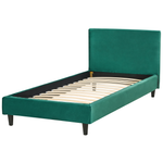 Bett mit Lattenrost Samtstoff FITOU 90 x 200 cm Dunkelgrün