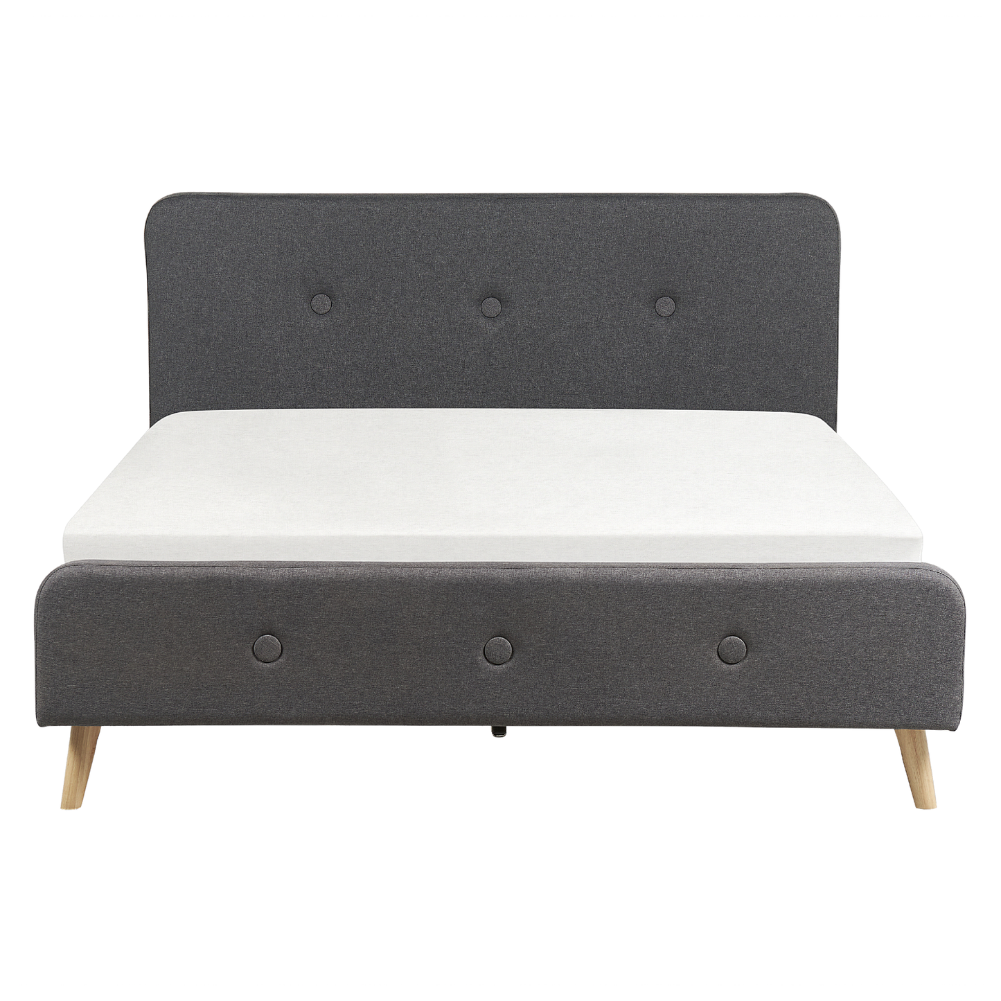 Bett mit Lattenrost Stoff RENNES II 160 x 200 cm Dunkelgrau