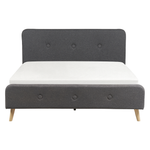 Bett mit Lattenrost Stoff RENNES II 160 x 200 cm Dunkelgrau