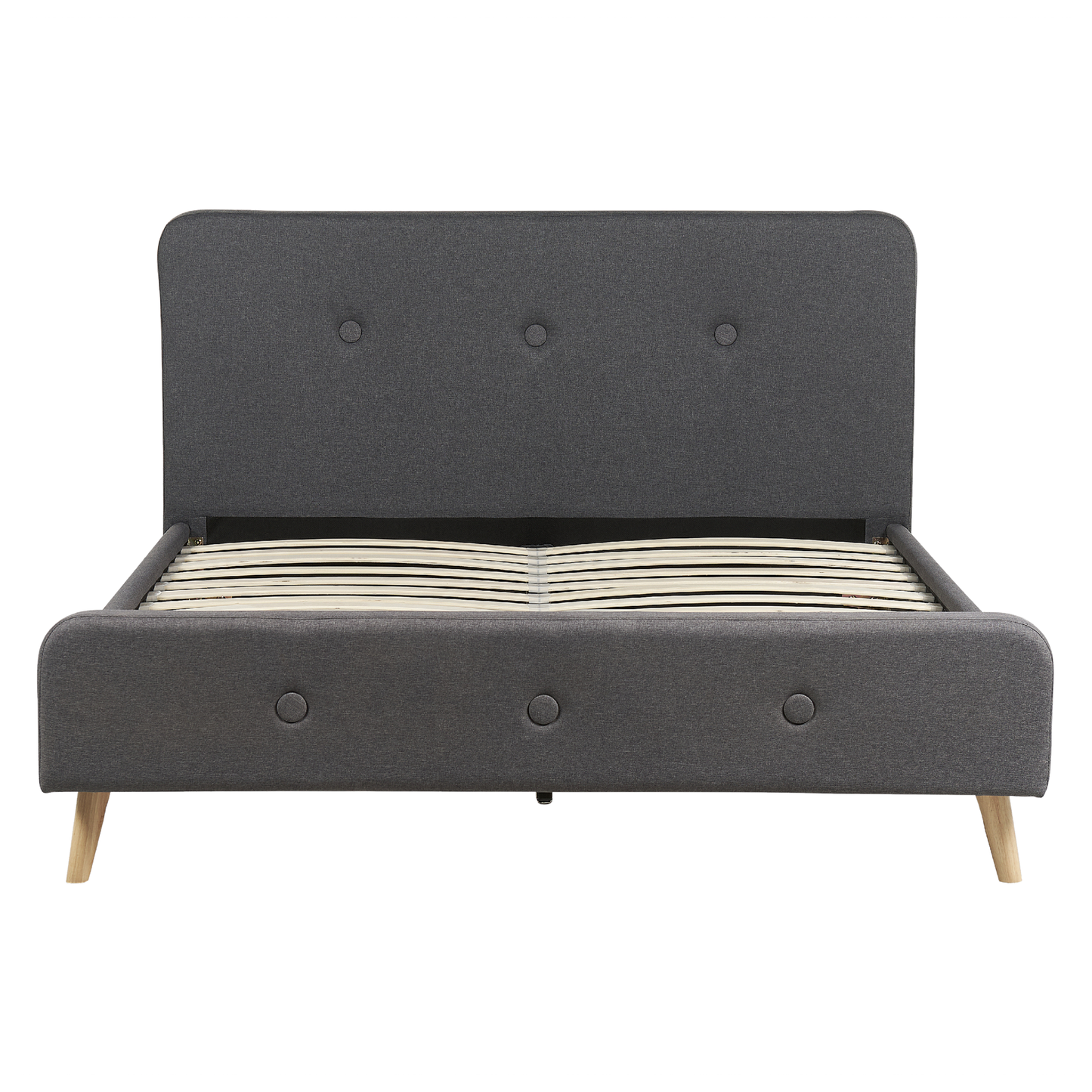 Bett mit Lattenrost Stoff RENNES II 160 x 200 cm Dunkelgrau