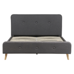 Bett mit Lattenrost Stoff RENNES II 160 x 200 cm Dunkelgrau
