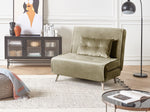 1-Sitzer Schlafsofa Samtstoff olivgrün / silber FARRIS