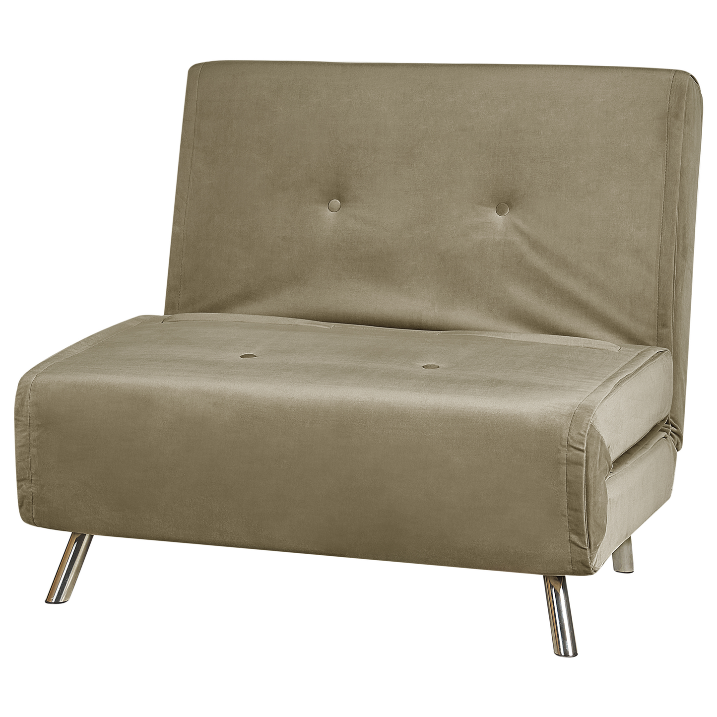 1-Sitzer Schlafsofa Samtstoff olivgrün / silber FARRIS