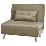 1-Sitzer Schlafsofa Samtstoff olivgrün / silber FARRIS