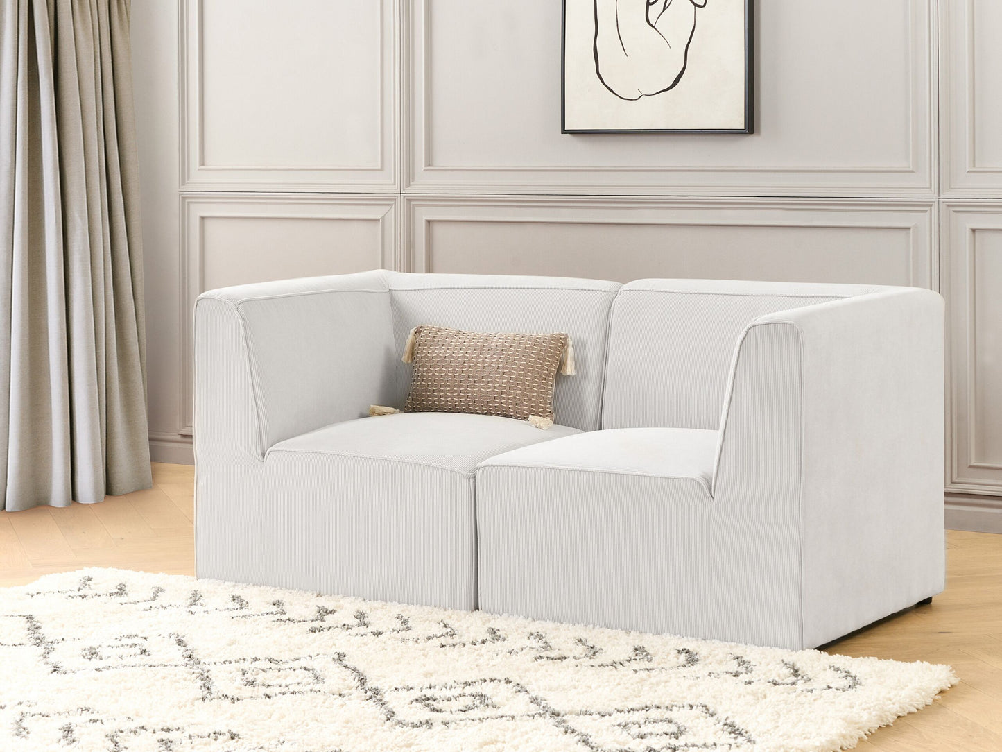 2-Sitzer Sofa Cord cremeweiss LEMVIG