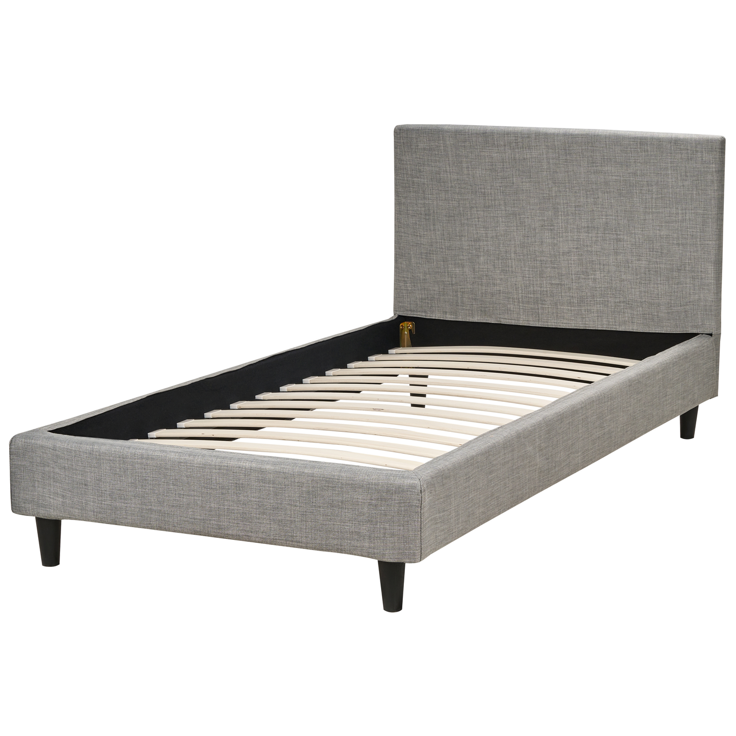 Bett mit Lattenrost Stoff FITOU 90 x 200 cm Hellgrau