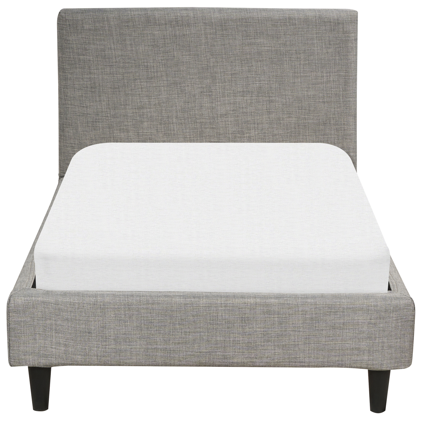 Bett mit Lattenrost Stoff FITOU 90 x 200 cm Hellgrau