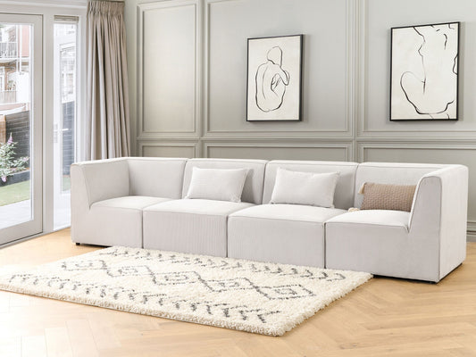 4-Sitzer Sofa Cord cremeweiss LEMVIG