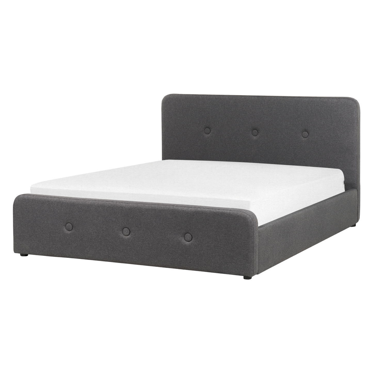 Bett mit Stauraum Stoff RENNES 160 x 200 cm Dunkelgrau