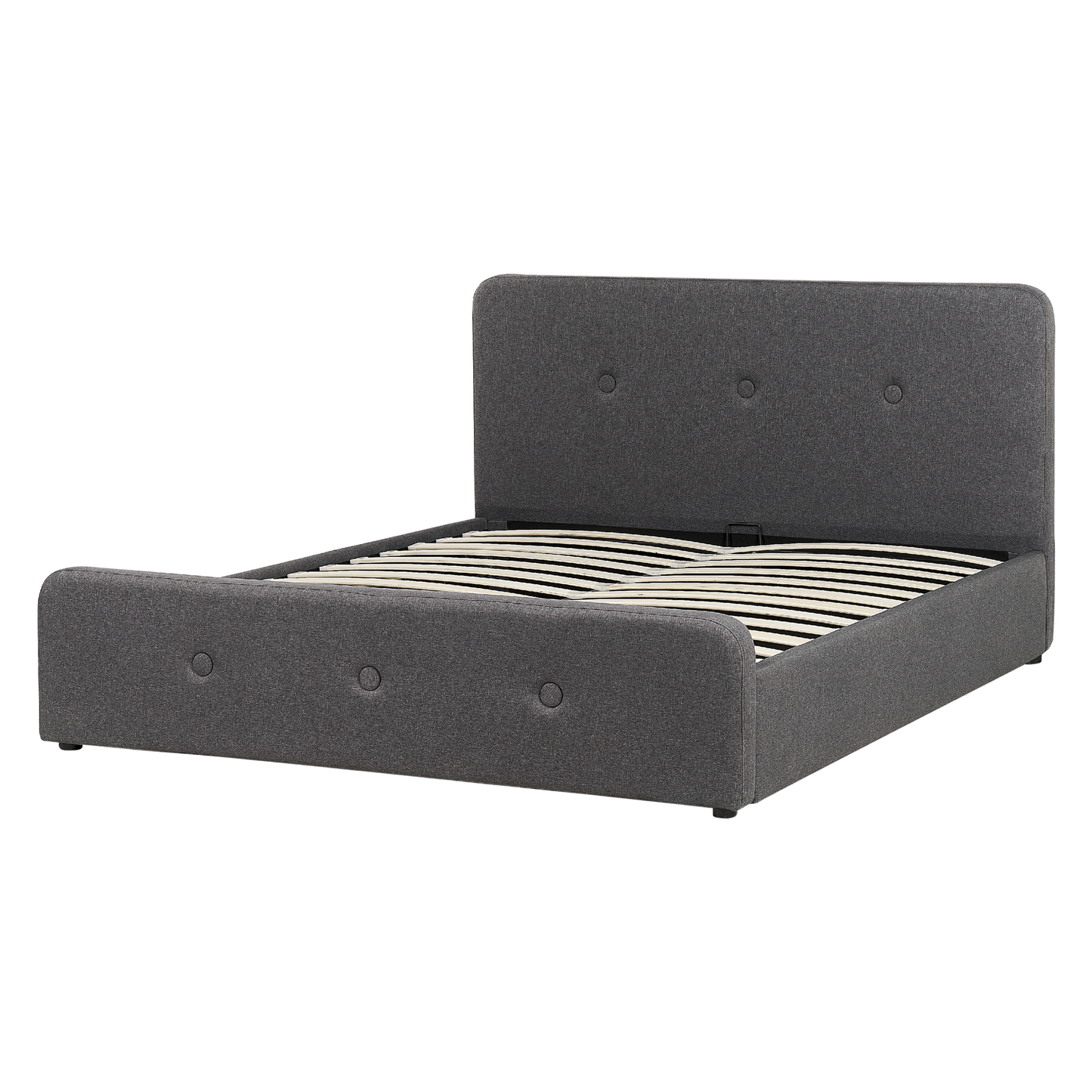 Bett mit Stauraum Stoff RENNES 160 x 200 cm Dunkelgrau