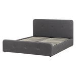 Bett mit Stauraum Stoff RENNES 160 x 200 cm Dunkelgrau