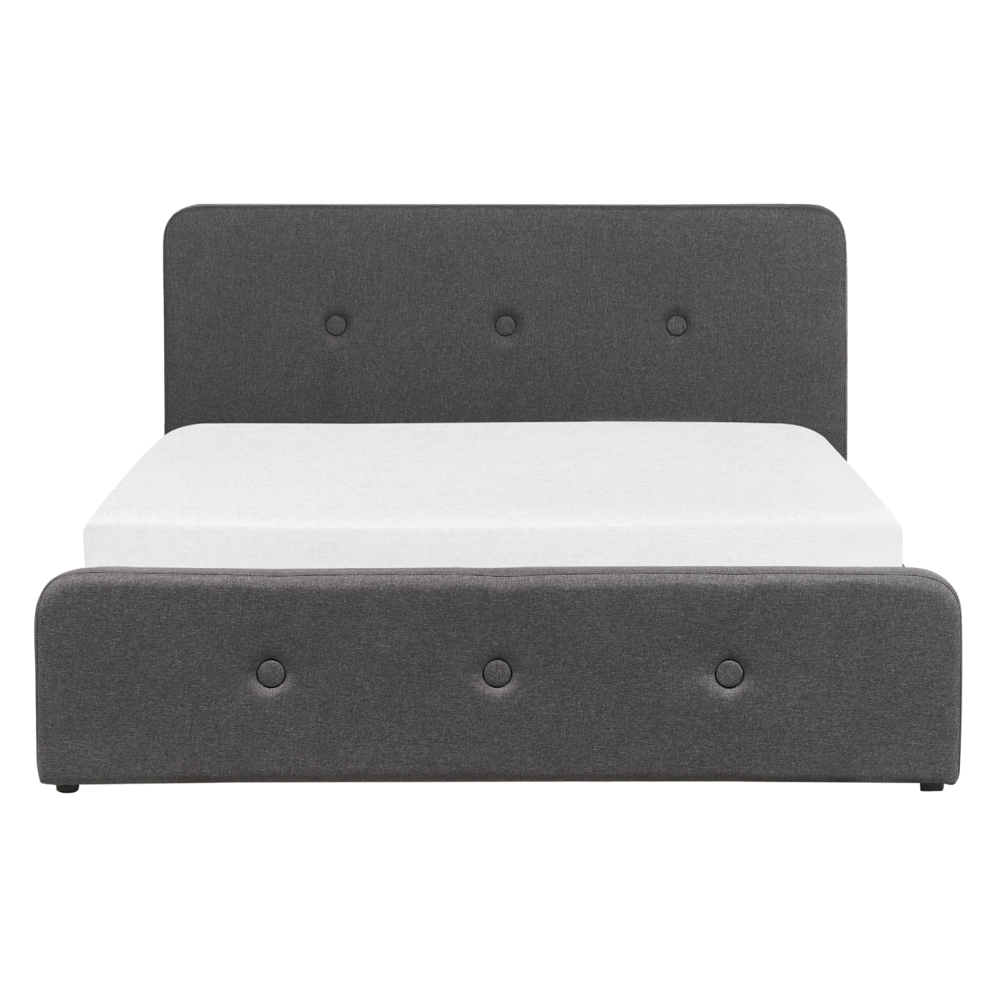 Bett mit Stauraum Stoff RENNES 160 x 200 cm Dunkelgrau