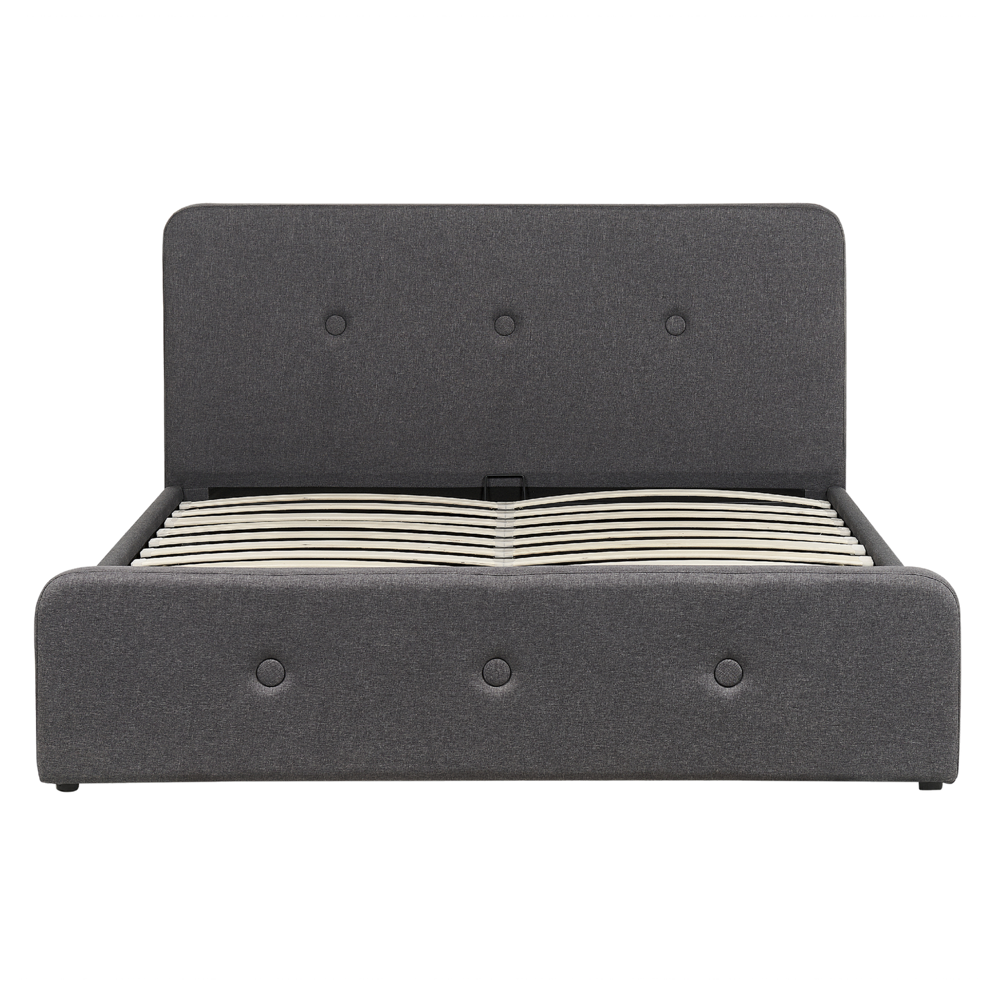 Bett mit Stauraum Stoff RENNES 160 x 200 cm Dunkelgrau